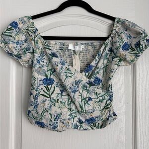 Astr the label Blue and Green Floral Blouse